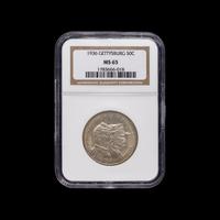 A 1936 Gettysburg Commemorative 50c Coin [NGC MS65]