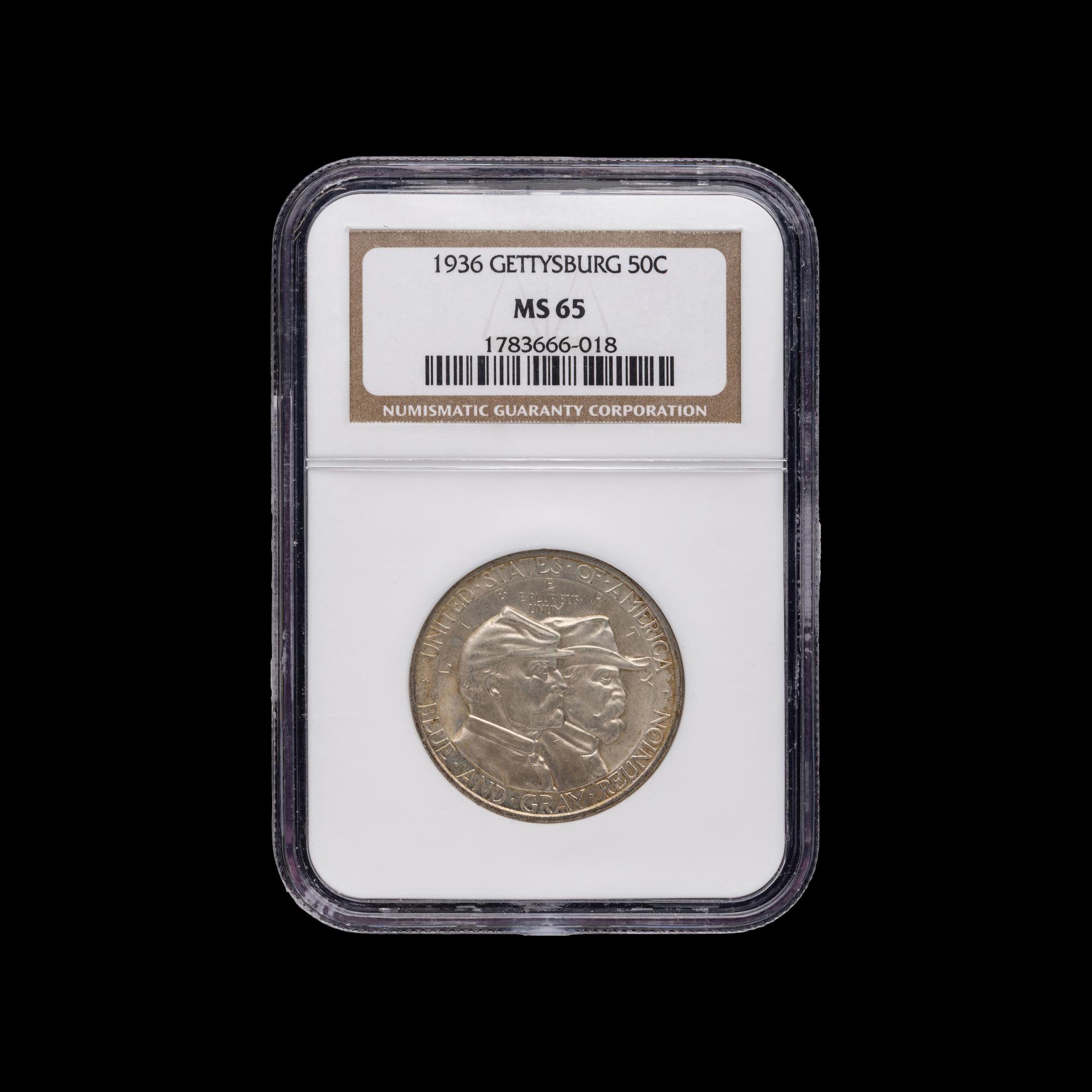 A 1936 Gettysburg Commemorative 50c Coin [NGC MS65]