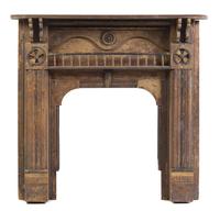 An American Parcel Gilt and Ebonized Fireplace Surround Height 48 1/2 x width 41 1/2 x depth 9 inches.
