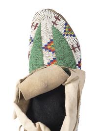 Sioux Beaded Hide Moccasins, with Horse Tracks