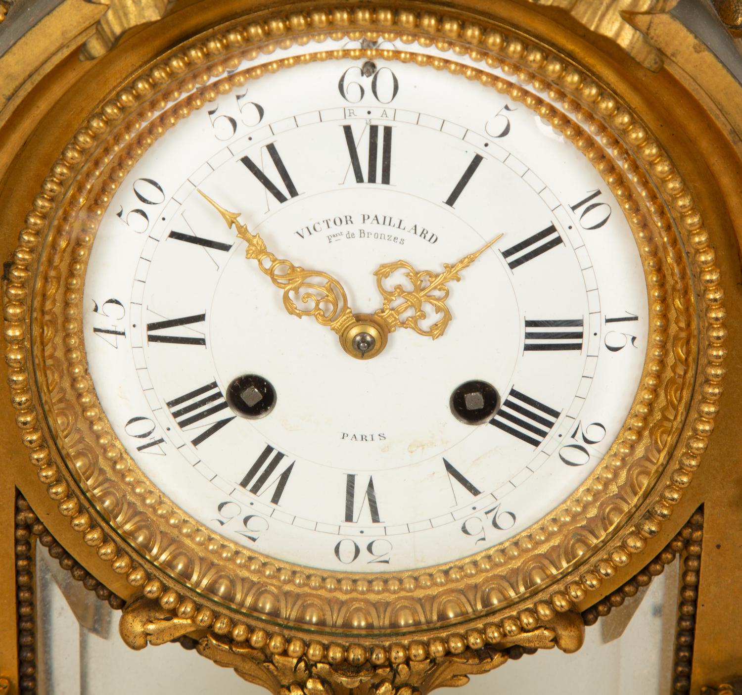 A Napoleon III Gilt Bronze Mantel Clock by Victor Paillard