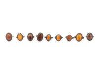 Nine Chinese Carnelian Agate Inset Metal Rings
