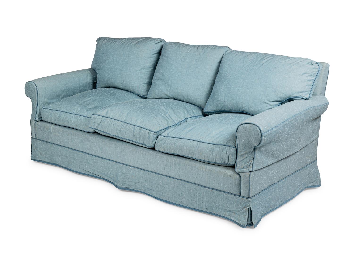 A Custom Upholstered Three-Seat Sofa