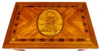 A Louis XVI Style Marquetry Table Height 29 x width 32 x depth 21 1/2 inches. — LATE 19TH CENTURY