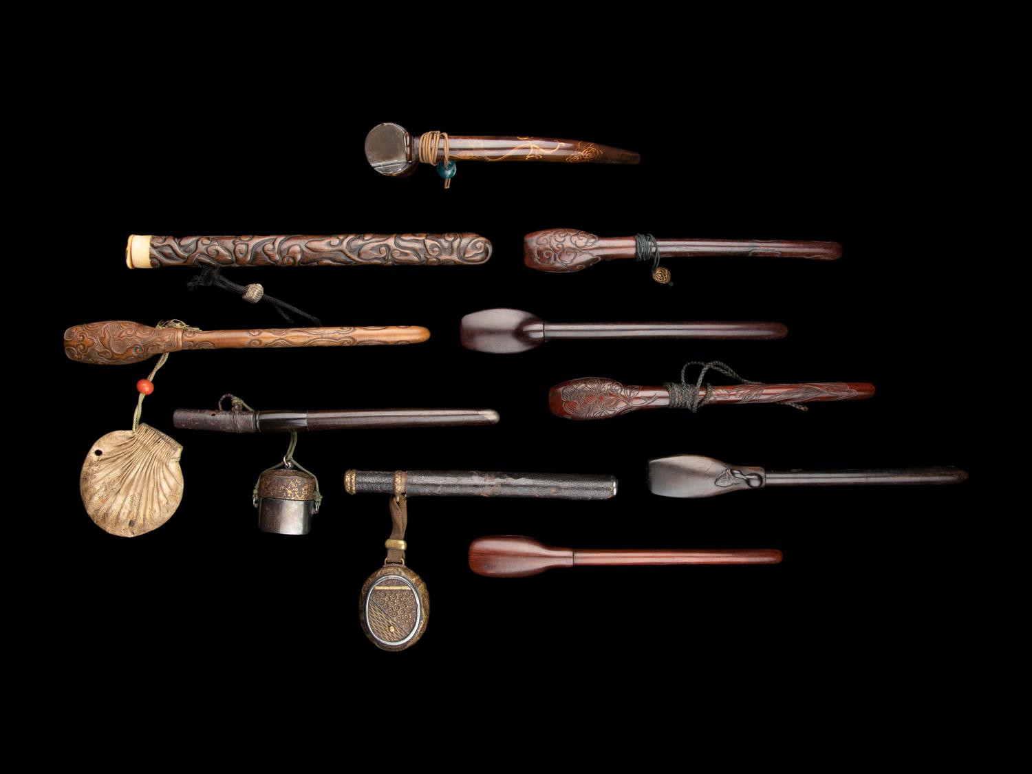 Ten Japanese Wood Portable Writing Sets, Yatate