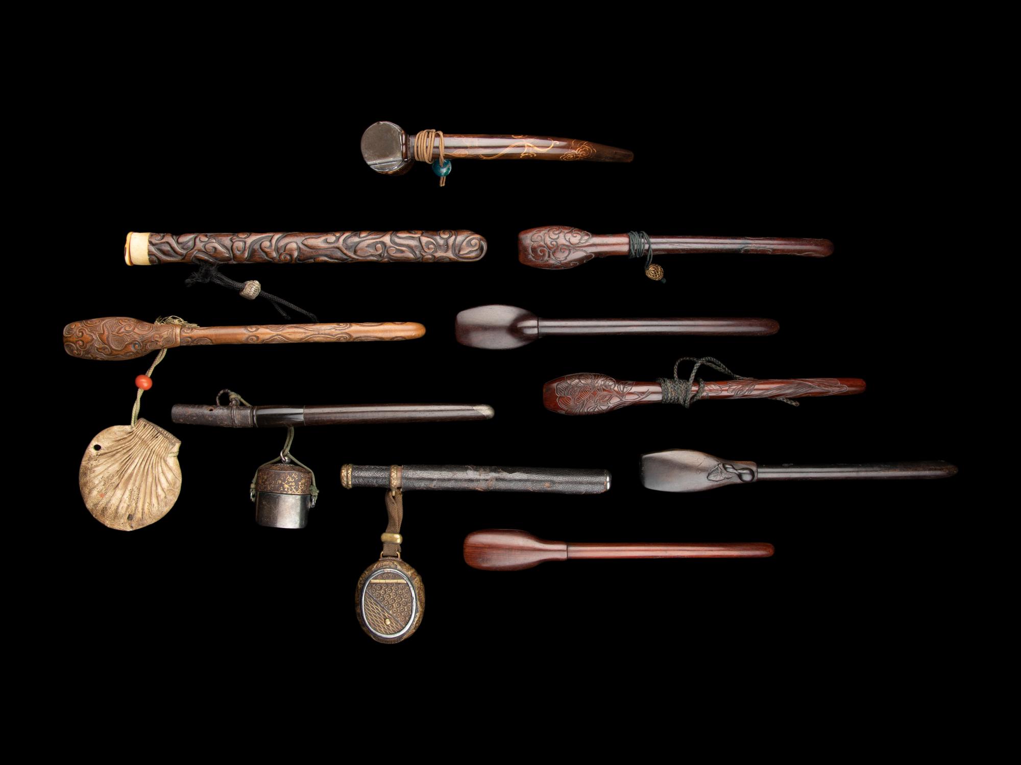 Ten Japanese Wood Portable Writing Sets, Yatate