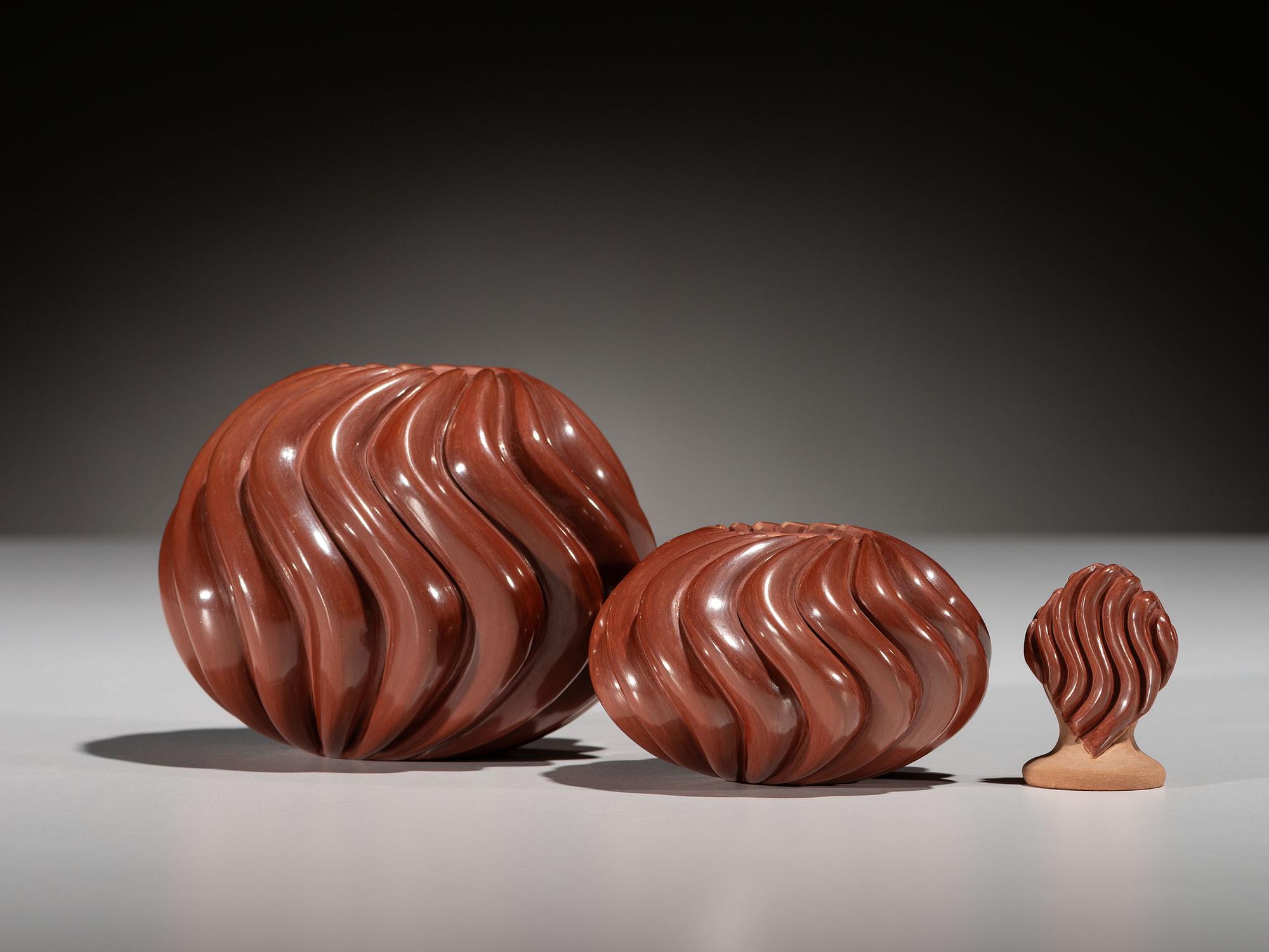 Redware Pottery Swirl Jars 2015 and 2021