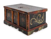 A Scandinavian Polychrome Decorated Wedding Box