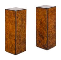 A Pair of Modernist Olivewood Pedestals