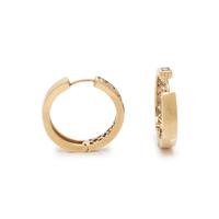 YELLOW GOLD AND DIAMOND HOOP EARRINGS