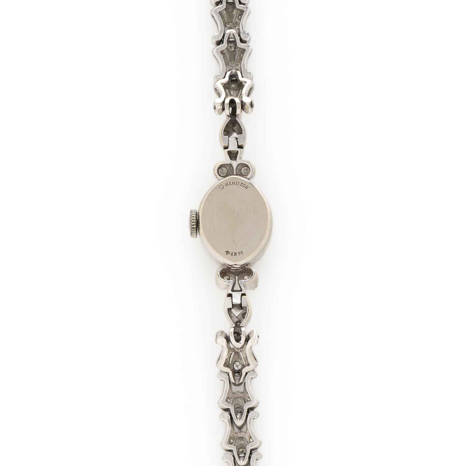 HAMILTON, DIAMOND AND WHITE GOLD WATCH
