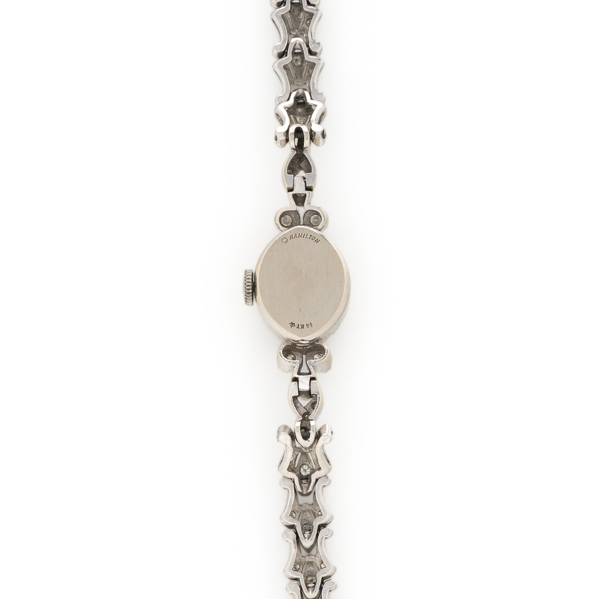 HAMILTON, DIAMOND AND WHITE GOLD WATCH
