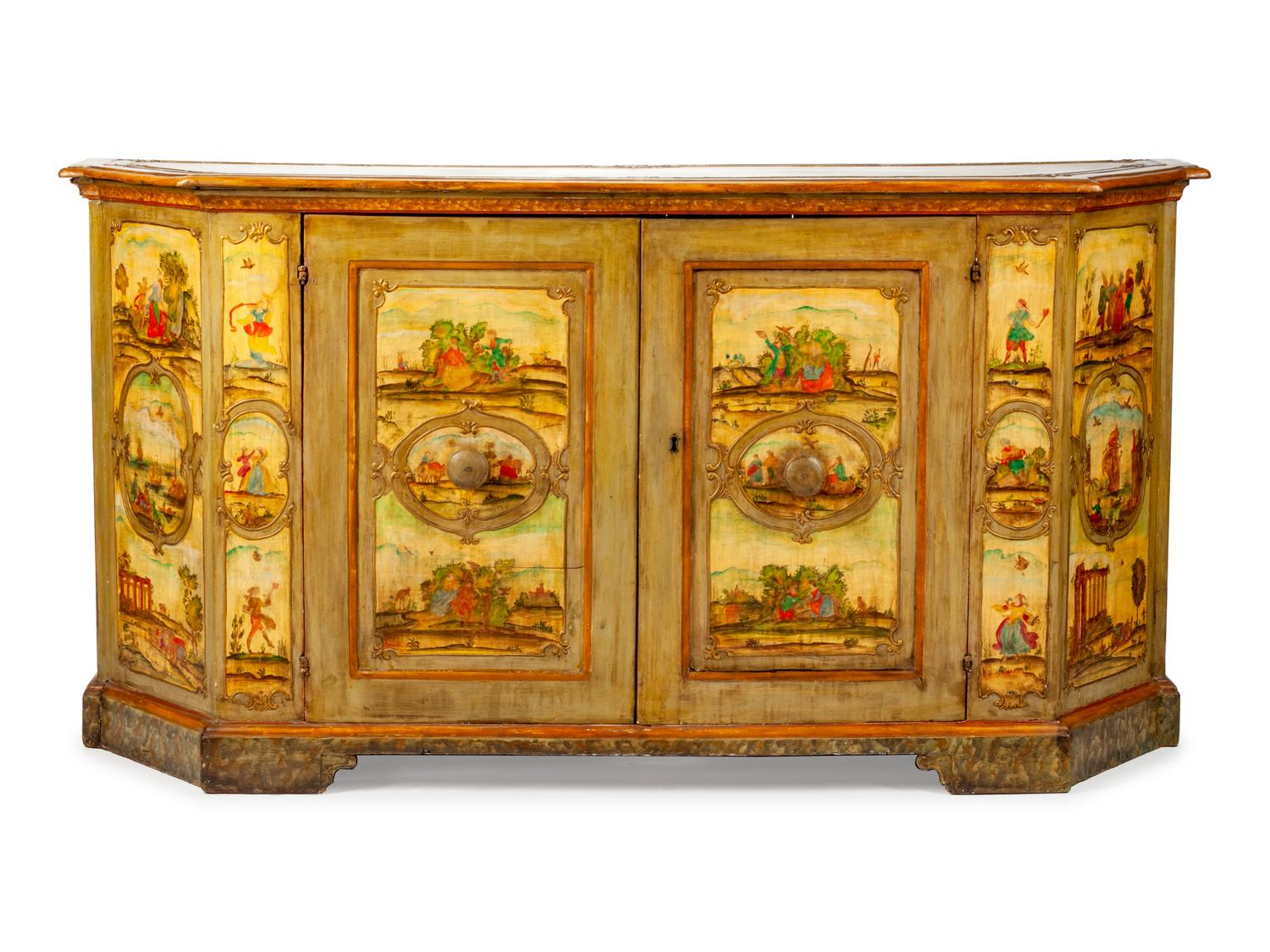 A Venetian Baroque Polychromed Credenza