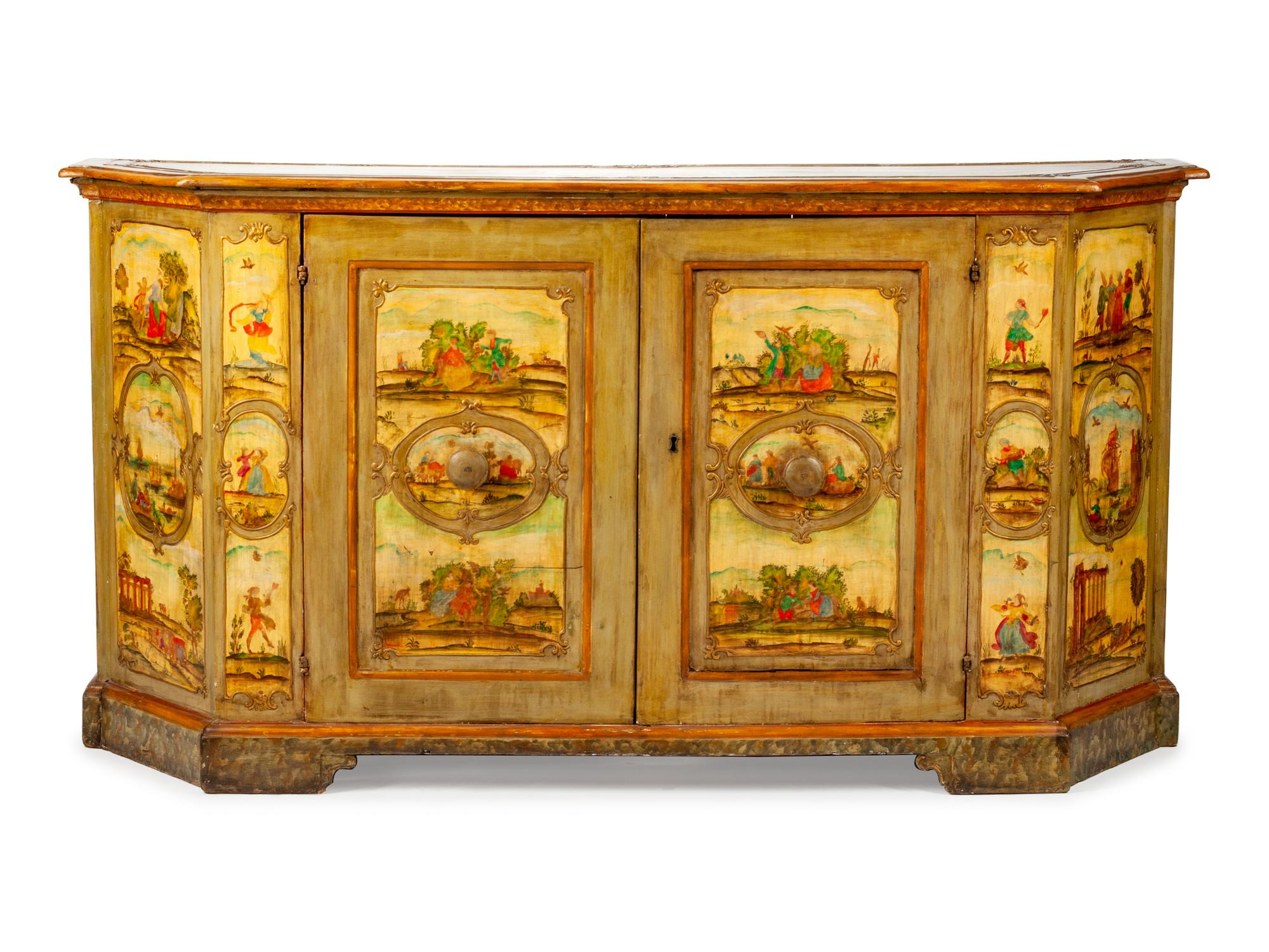 A Venetian Baroque Polychromed Credenza
