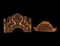 Two Chinese Gilt Wood Panels