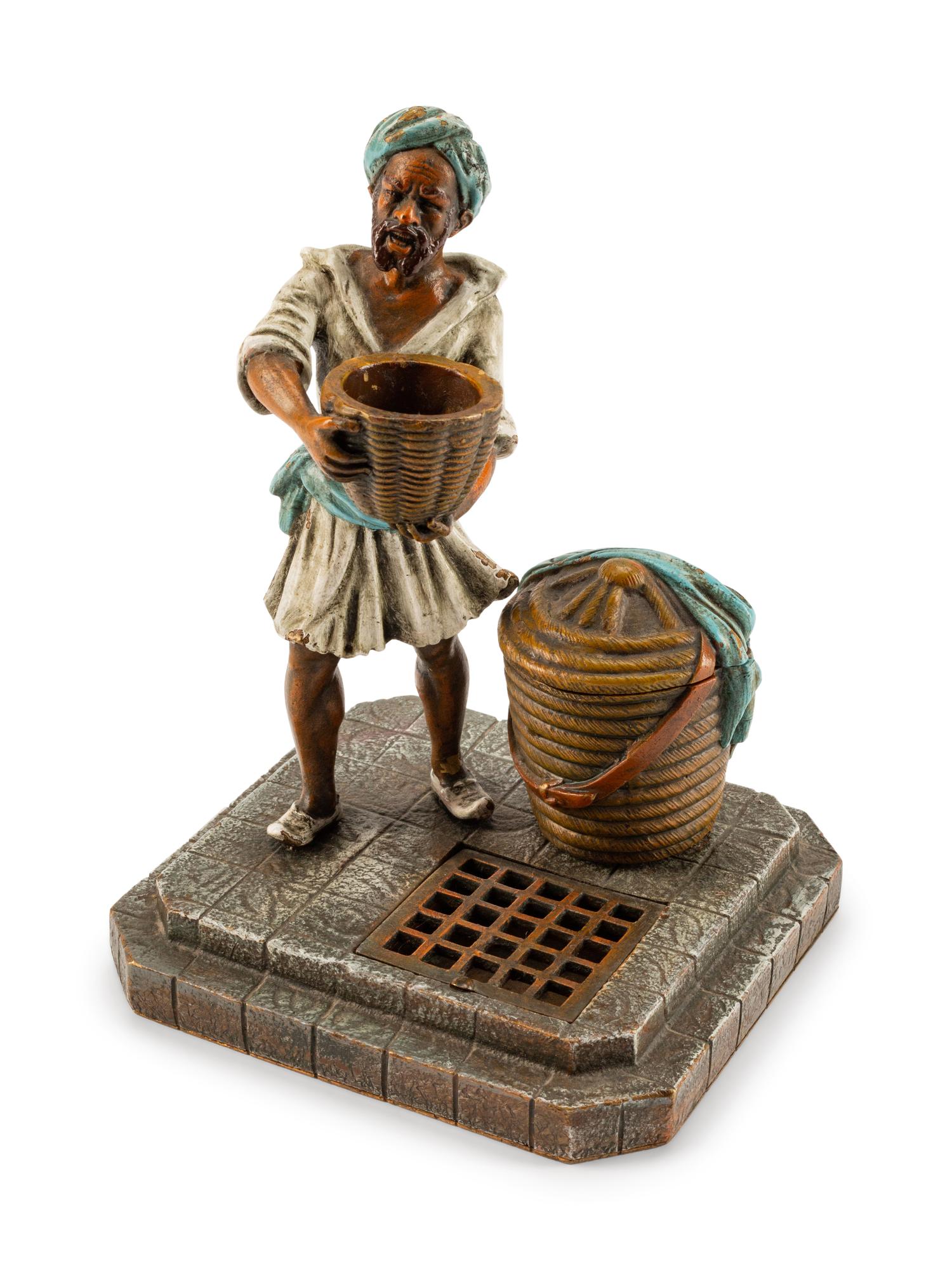 An Austrian Cold-Painted Bronze Figure of a Man With a Jug — EARLY 20TH CENTURY