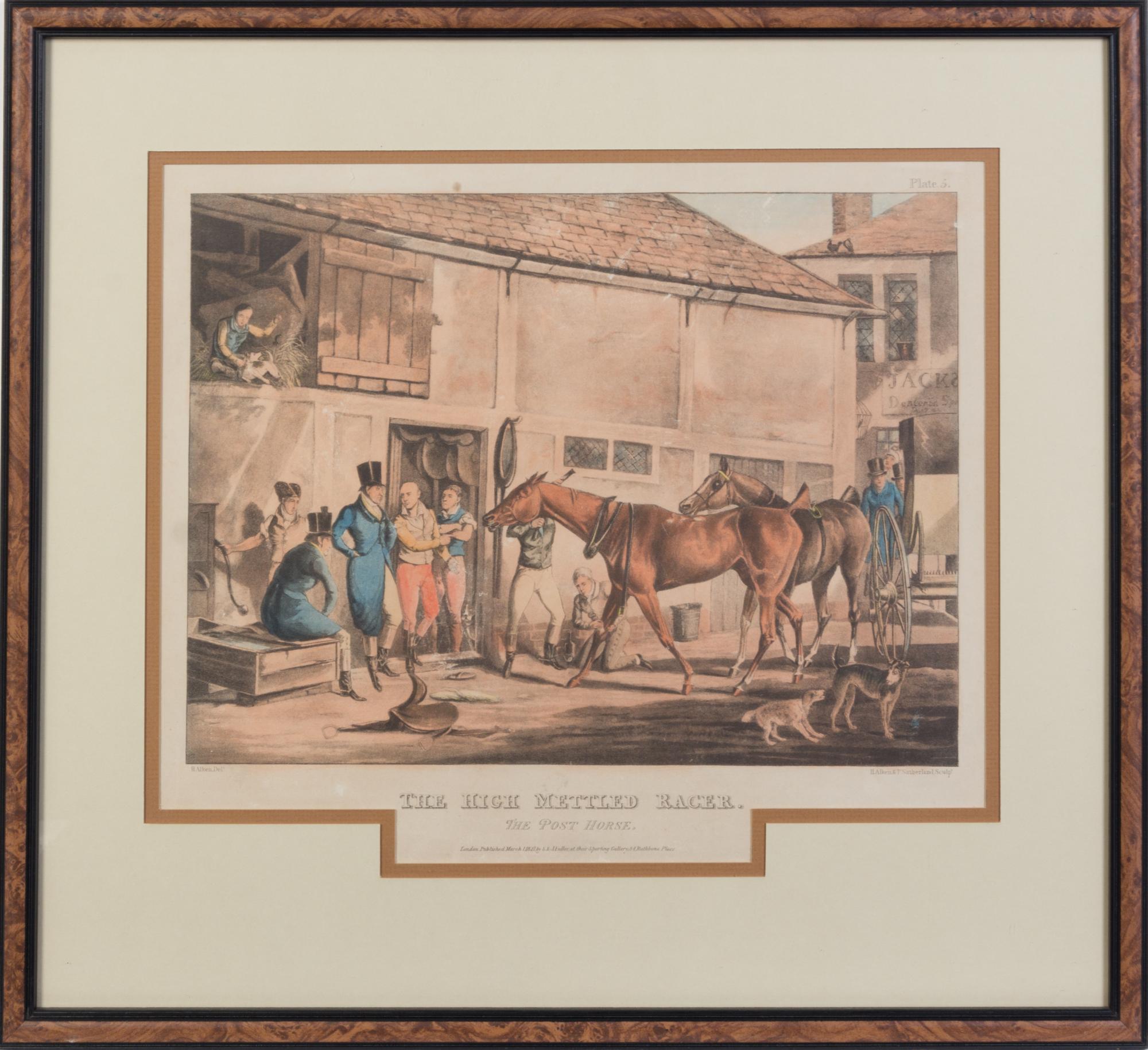 A Group of Six Hand Colored English Sporting Prints Height of each 20 x width 22 inches (framed).