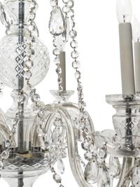 A George III Style Cut Glass Six-Light Chandelier