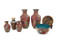 16 Chinese Cloisonné Enamel Vessels