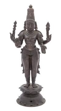 An Indian Bronze Figure of Subrahmanya 18TH CENTURY OR EARLIER Height 22 1/2 inches. — 18TH CENTURY OR EARLIER
