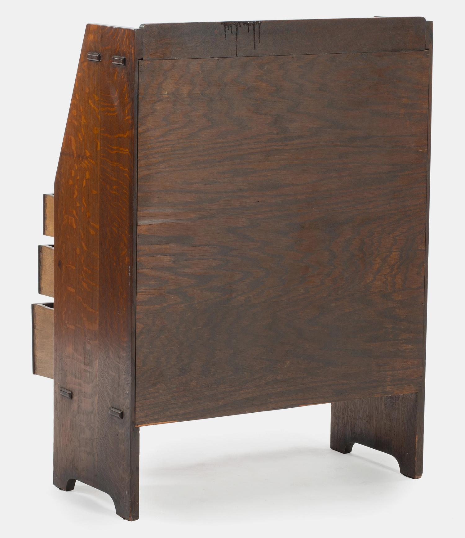 An Arts and Crafts Oak Slant-Front Desk, no. 732 Craftsman Workshops, Eastwood, NY, c. 1907-1912