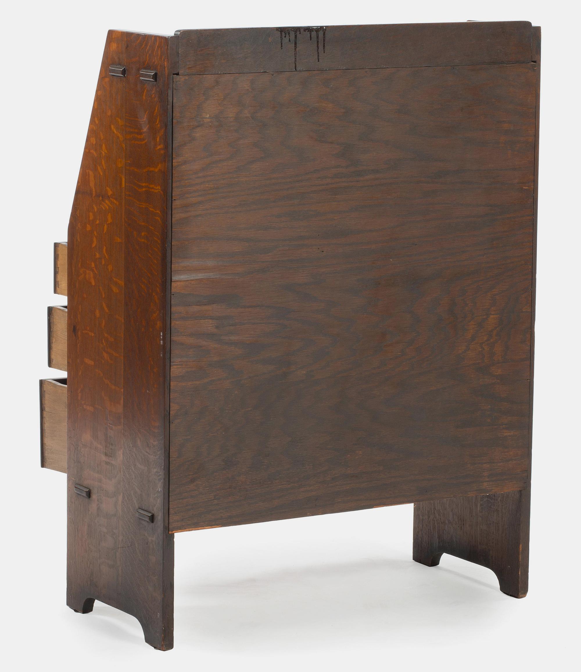 An Arts and Crafts Oak Slant-Front Desk, no. 732 Craftsman Workshops, Eastwood, NY, c. 1907-1912