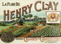 A Henry Clay Cigars & Cigarettes Reverse Painted Glass Advertising Sign
