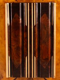 An Art Deco Style Burl Walnut and Rosewood Veneered Bar Cabinet
