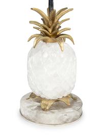 A Pair of Pineapple-Form Gilt Metal Mounted Rock Crystal Lamps