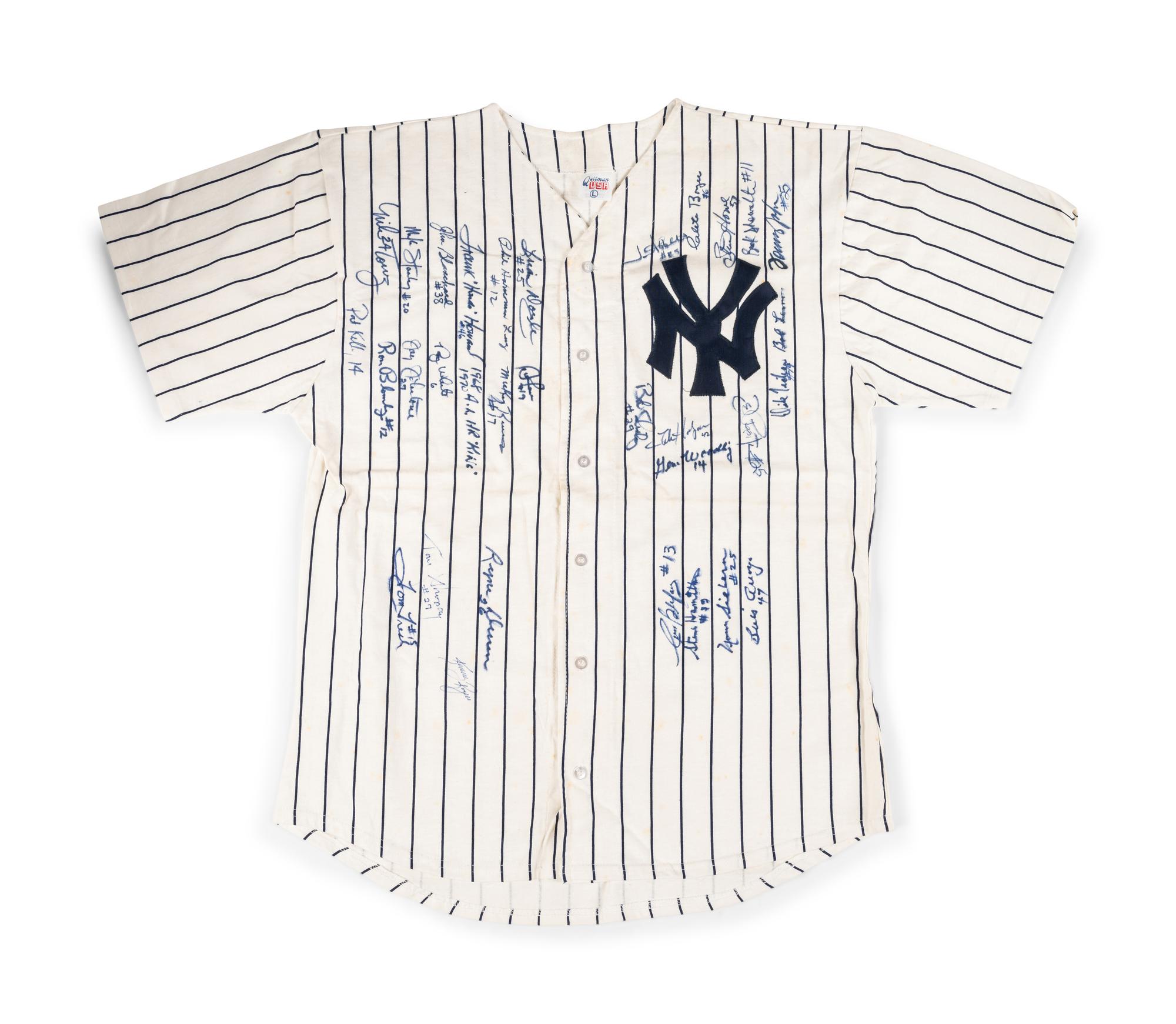 A Large Group of Signed Autograph New York Yankees Items (Including Reggie Jackson and Jim Catfish Hunter),