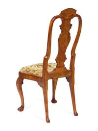 A Dutch Rococo Marquetry Mixed Woods Side Chair