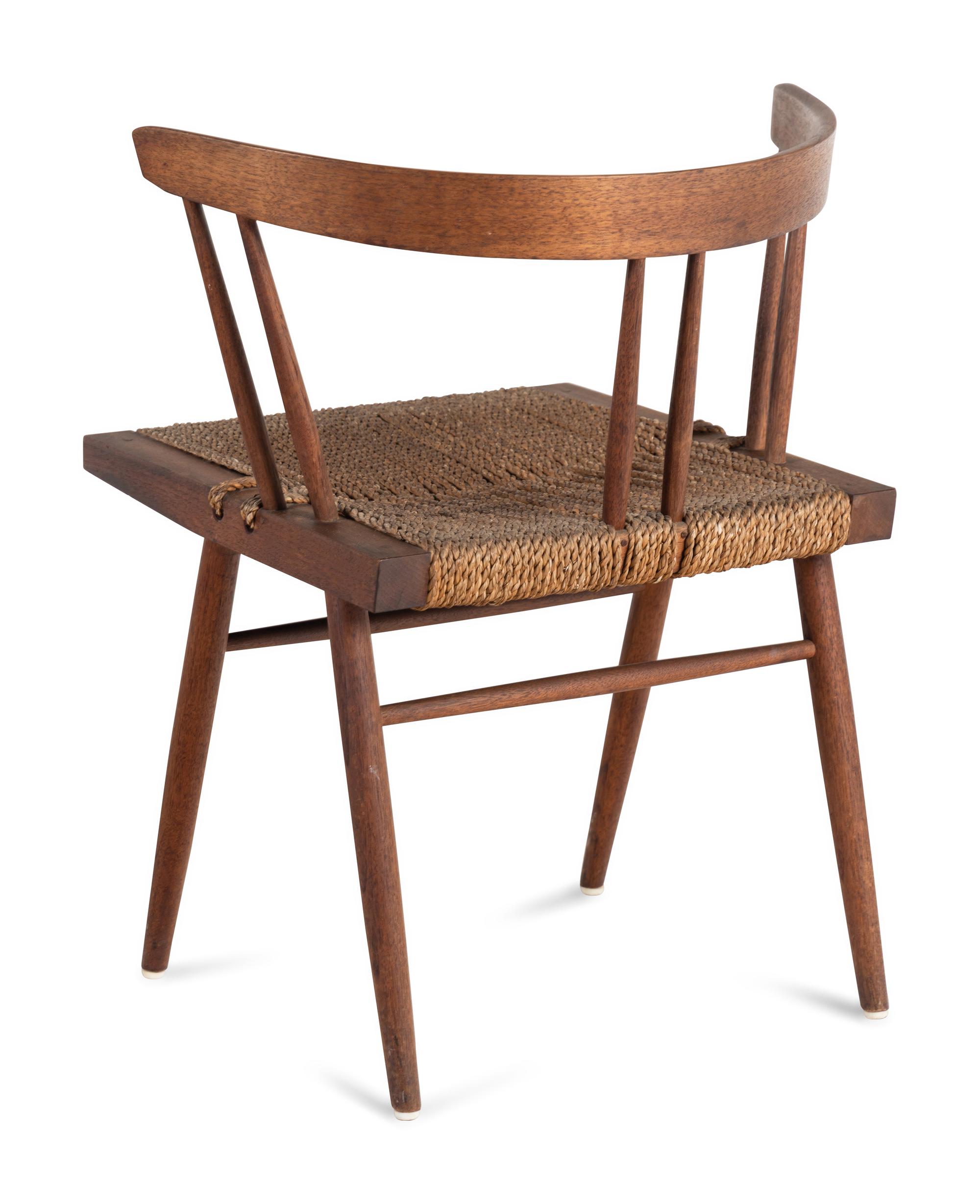 Set of Four Grass-Seat Chairs, c. 1950 Nakashima Studio, USA