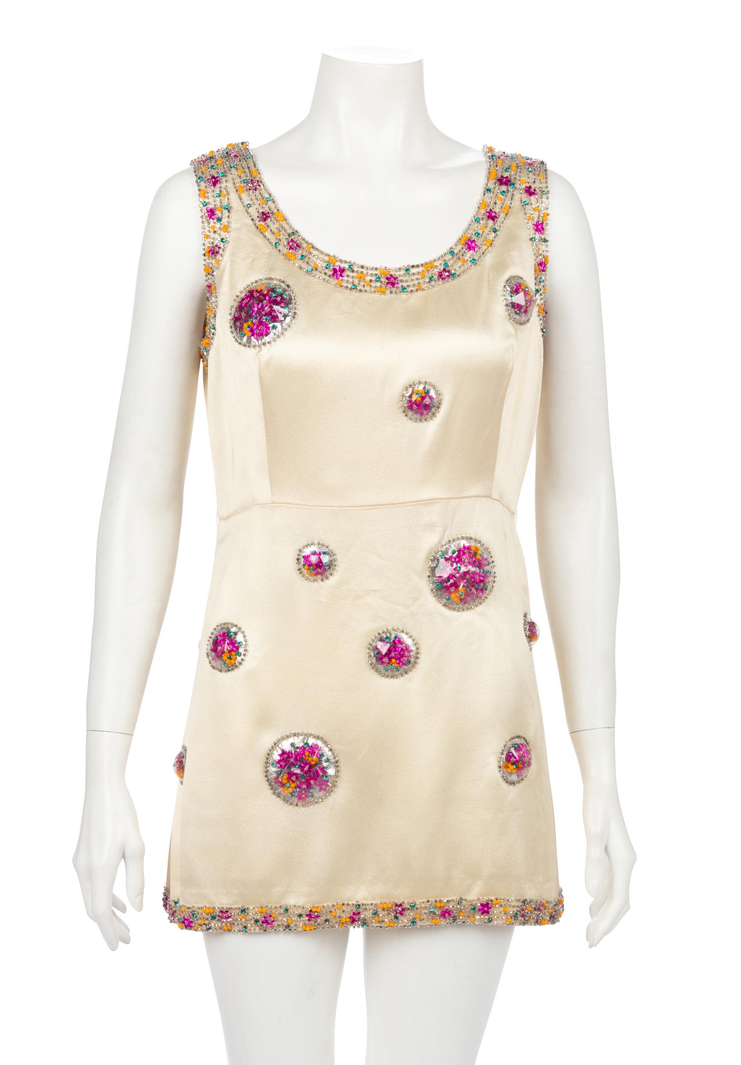 Chloé Mini Dress with Faceted Pod Appliques, 1960-70s