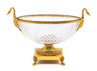 An Empire Style Gilt Bronze Mounted Cut Glass Bowl Height 11 x width 16 1/2 inches. — 20TH CENTURY