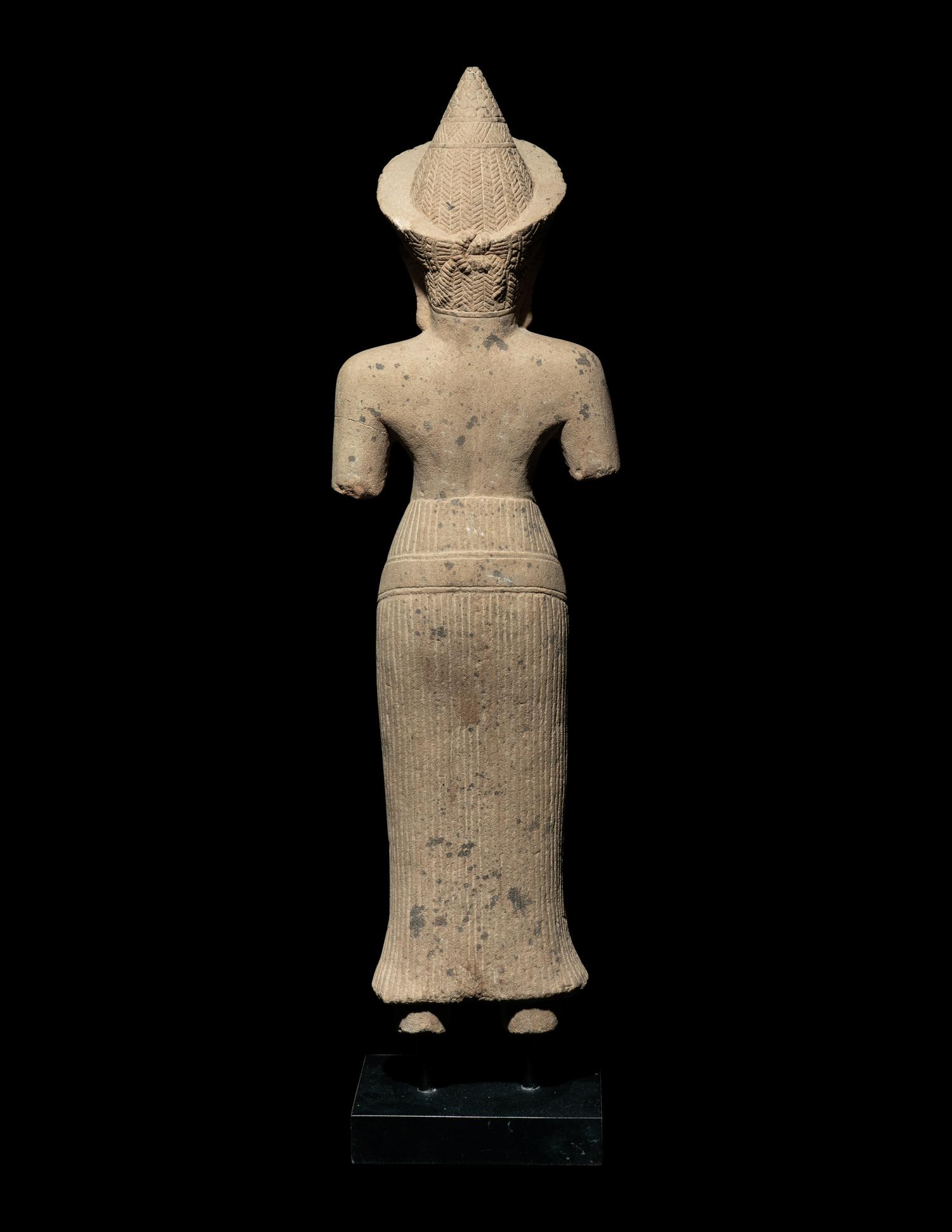 A Khmer Sandstone Figure of a Deity