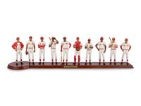 A Cincinnati Reds 1975 Big Red Machine Danbury Mint Figurine Display,