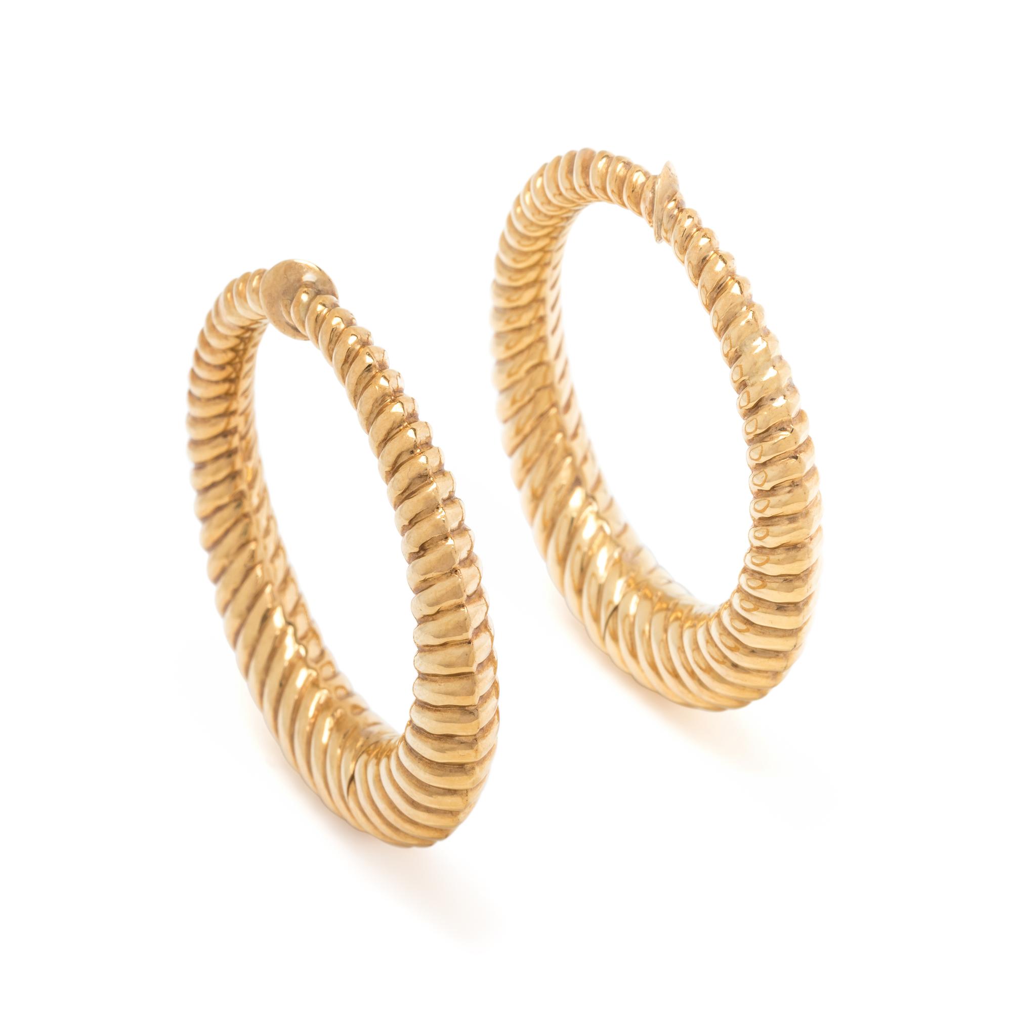 YELLOW GOLD HOOP EARCLIPS