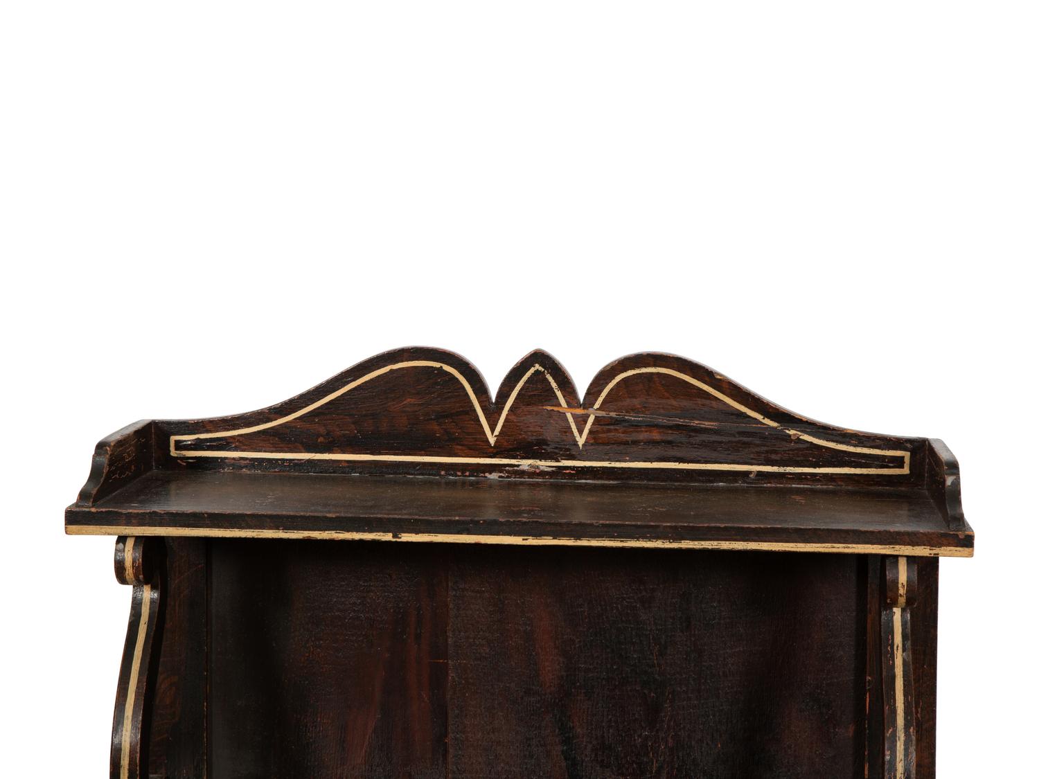 A Pair of Regency Style Grain-Painted and Gilt Metal-Mounted Diminutive Bookcases