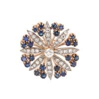 SAPPHIRE AND DIAMOND PENDANT/BROOCH
