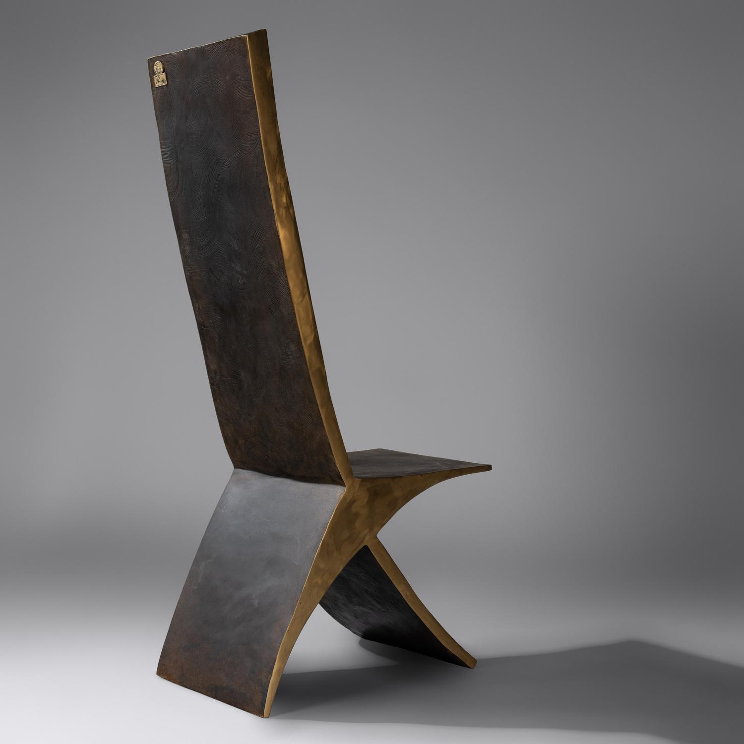 Sculptural bronze chair Veretia Vilona, USA