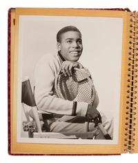 [EARLY PHOTOGRAPHY]. Photograph album containing modeling portraits and headshots of African American men and women incl. Trudy Daniels Haynes and Mexican actress Lourdes "Lulu" Guerrero. Ca 1950s-1960s.