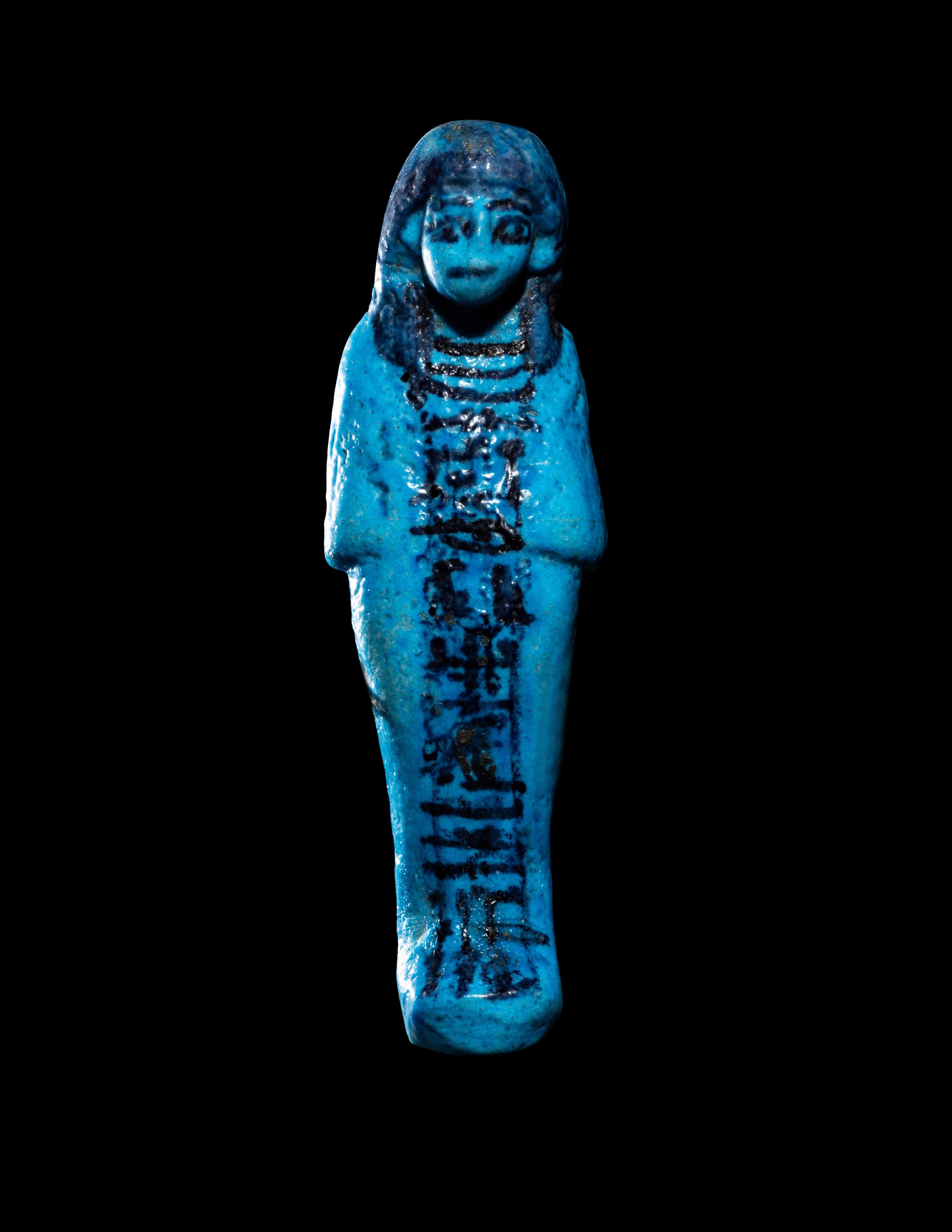 An Egyptian Blue Faience Ushabti for Nakht-S(U)-Pa-Hem-Netjer-Tepy