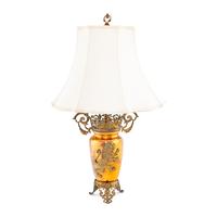 A Brass and Copper Armorial Urn Mounted as a Lamp
