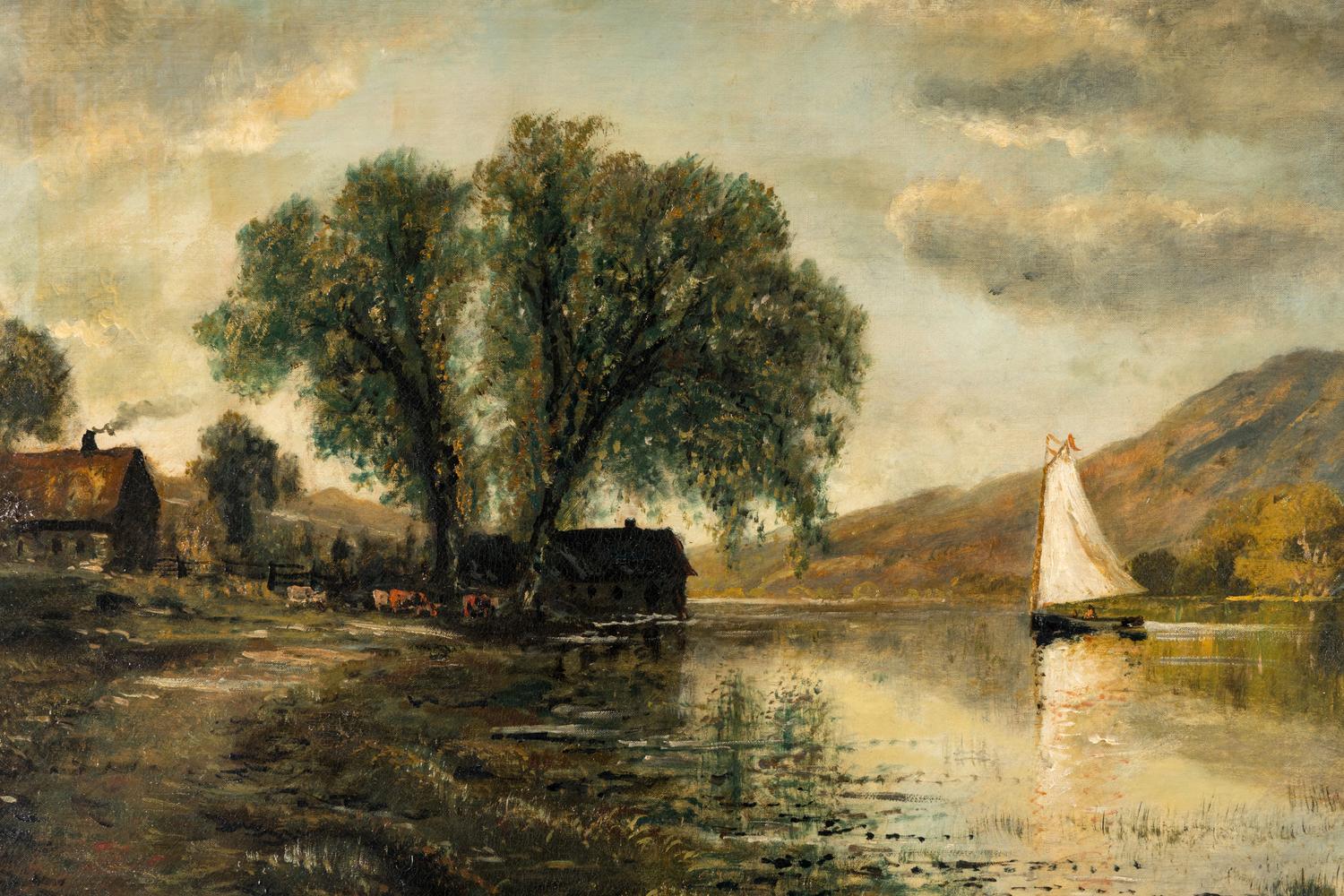 Landscape with Cottages and Sailboat, 1886
