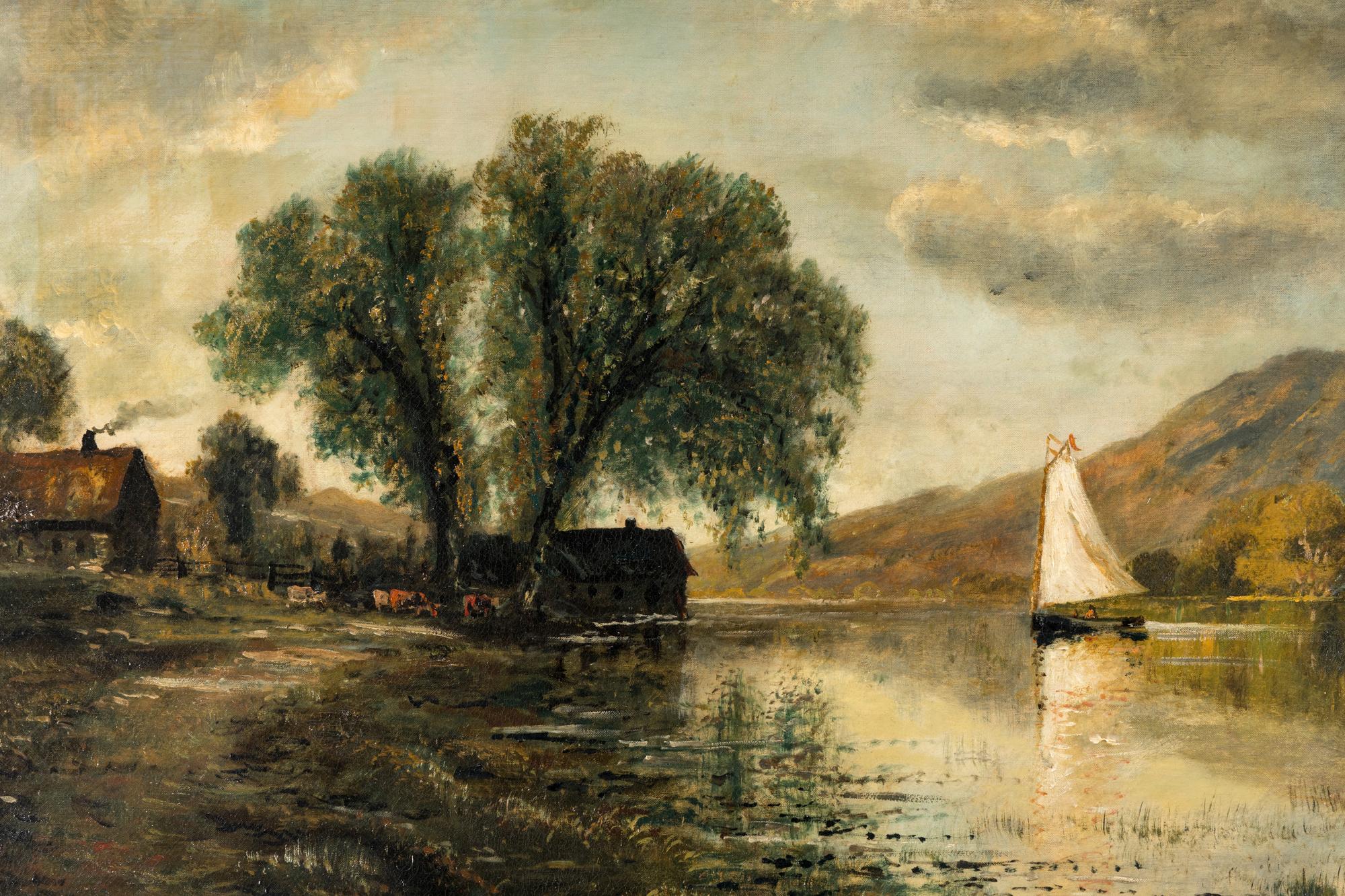 Landscape with Cottages and Sailboat, 1886