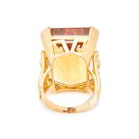 RETRO, YELLOW GOLD AND CITRINE RING
