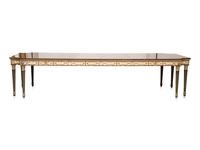 An Italian Painted and Parquetry Mahogany-Top Dining Table