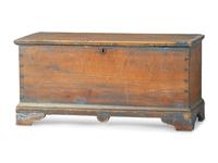 A Chippendale Blue-Painted Pine Blanket Chest