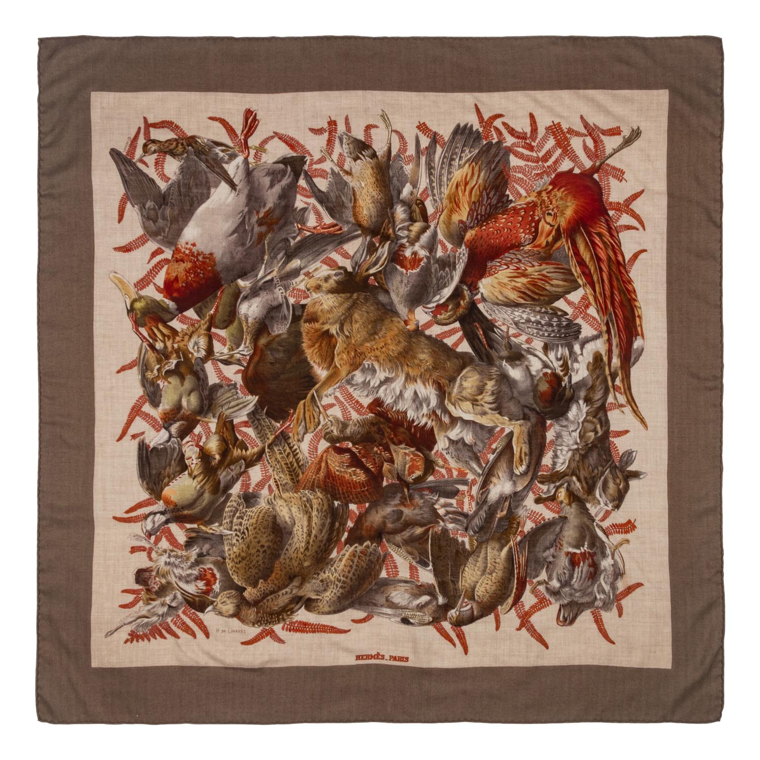 Two Hermès Cashmere-Silk Scarves, 90cm and 140cm
