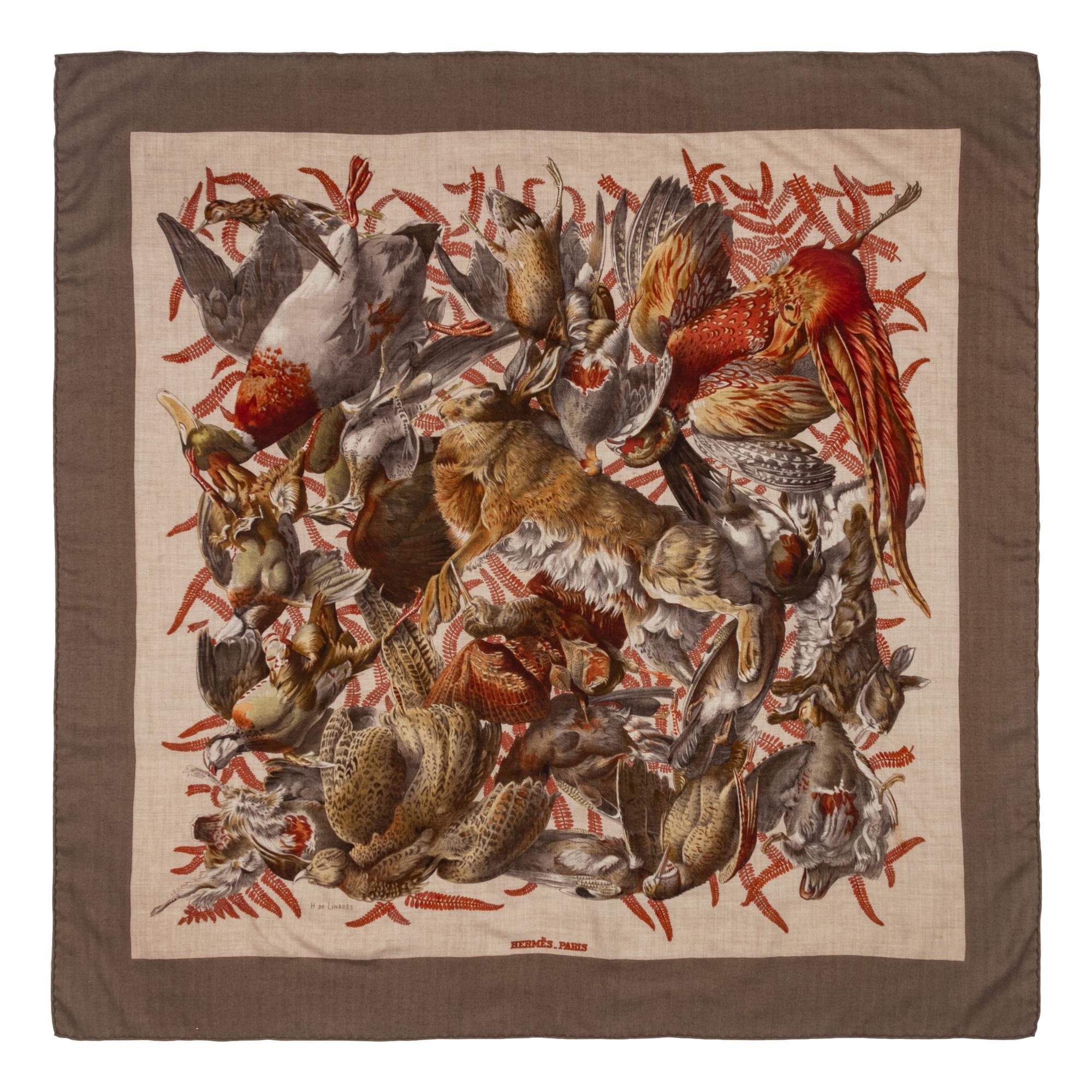 Two Hermès Cashmere-Silk Scarves, 90cm and 140cm